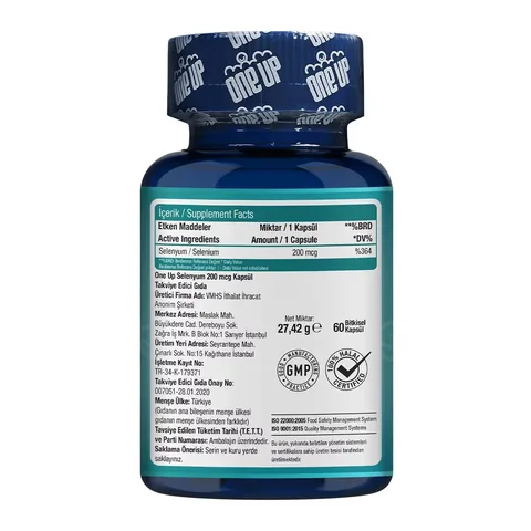 One Up Selenium 200 mcg 60 capsules
