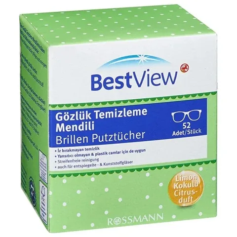 Best View 52 Stück Brillenreinigungstücher - Streifenfreier Glanz