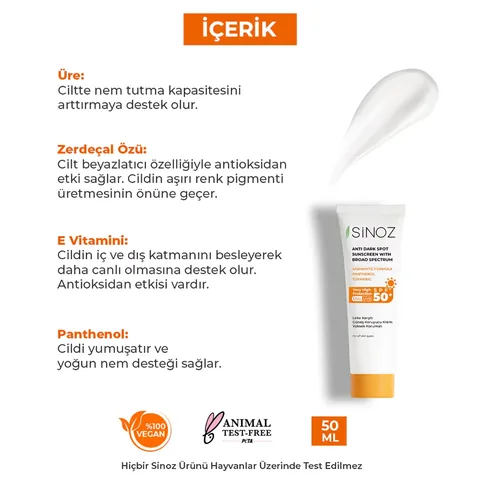 Sinoz Anti-Spot Sunscreen Cream SPF 50+ 50 ml