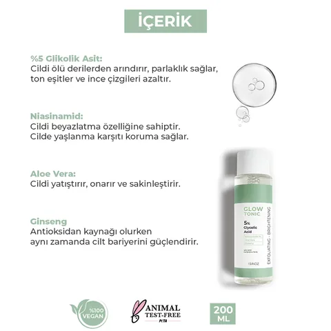 Sinoz Glow Tonic 5% Glykolsäure Radiance Booster Tonic