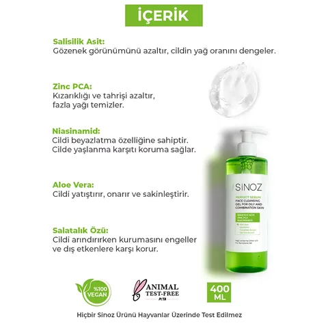 Sinoz Reinigungs-Gel für fettige und Mischhaut - 400 ml