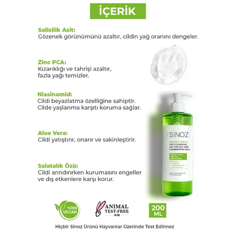 Sinoz Oily And Combination Skin Facial Cleansing Gel 200 ml