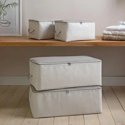 Ocean Home Set aus 4 grauen Aufbewahrungstaschen