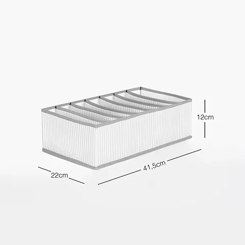 Schubladenorganizer mit 7 Fächern in Grau gestreift von Ocean Home