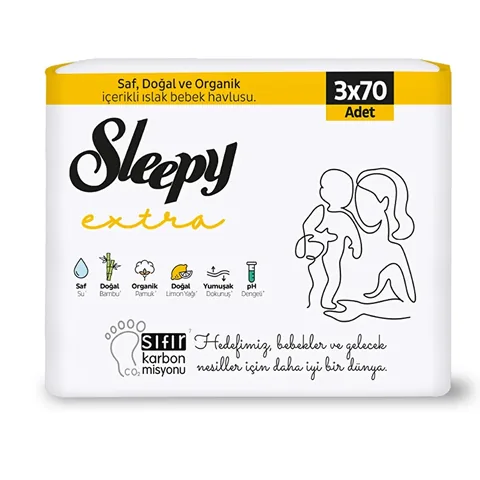 Салфетки влажные Sleepy Extra 3 x 70 шт