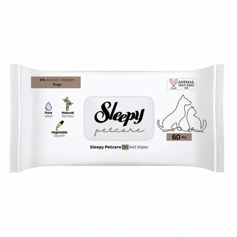 Влажные салфетки для животных 60 шт от Sleepy Petcare