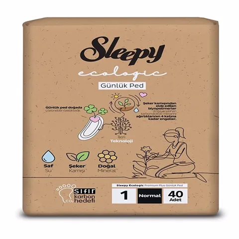 Экологичные ежедневные прокладки Super Regular (размер 1) 40 шт от Sleepy