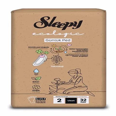 Экологичные ежедневные прокладки Sleepy (размер 2) супердлинные 32 шт.