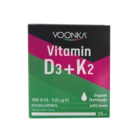 Voonka Vitamin D3+ K2 food Supplement 25 ml