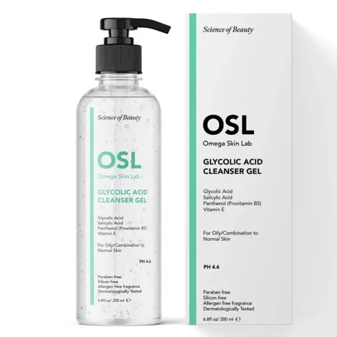 Osl Omega Skin Lab جل أو إس إل أوميجا سكين لاب جليكوليك لتنظيف الوجه والمكياج 200 مل