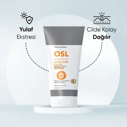 Osl - Omega Skin Lab Ultra Fluide Color Spf50+ Sun Protection Cream 50 ml -Brown