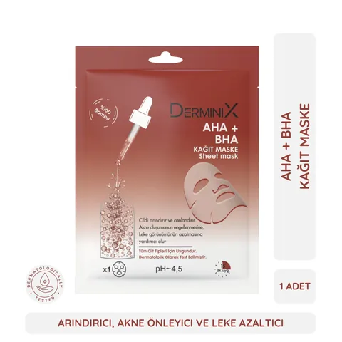 Маска для лица Derminix с AHA и BHA отшелушивающая - 1 шт.