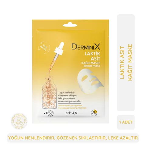 Маска для лица с молочной кислотой Derminix - увлажняющее средство