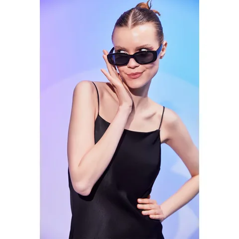 Aqua Di Polo Schwarze Rechteckige Damen Sonnenbrille APSI001601