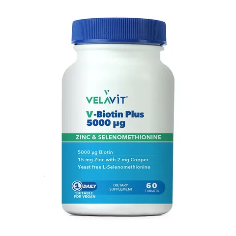 Velavit V-Biotin Plus 5000mcg Dietary Supplement 60 Tablets
