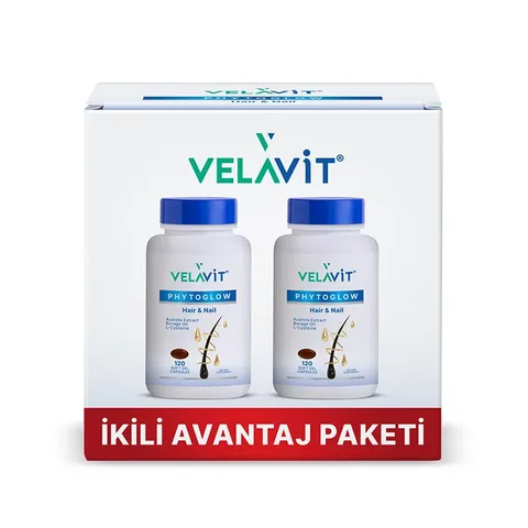 Velavit كبسولات فيلافيت فيتوجلو للشعر والأظافر، 120 كبسولة هلامية ناعمة، عبوة مزدوجة المزايا