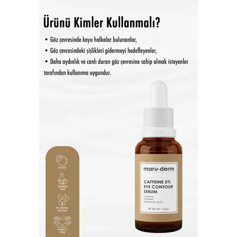 Maruderm Caffeine %5 + Peptides + Hyaluronic Acid Eye Contour Serum 30 ml