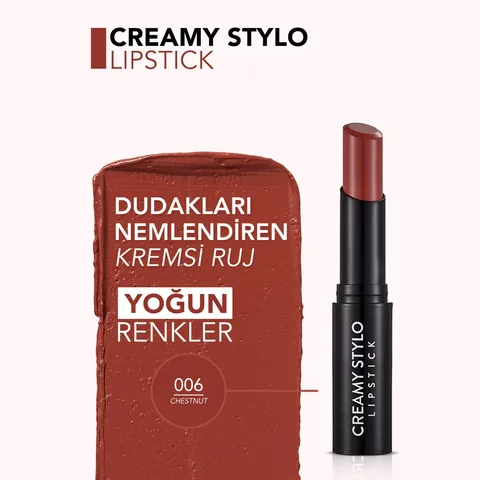 Flormar Creamy Stylo Moisturizing Lipstick 006 chestnut