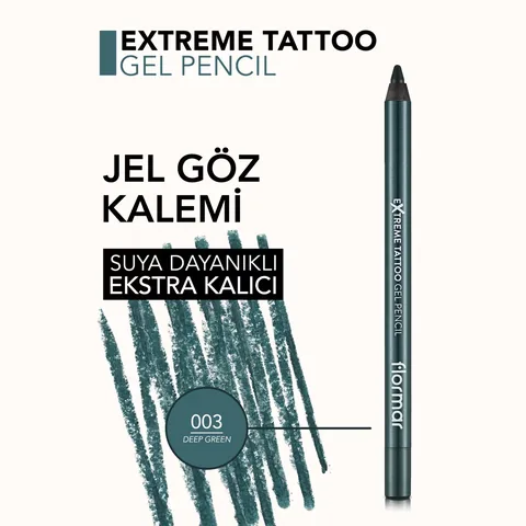 Flormar Extreme Tattoo Gel Eyeliner tiefgrün matt - wasserfest