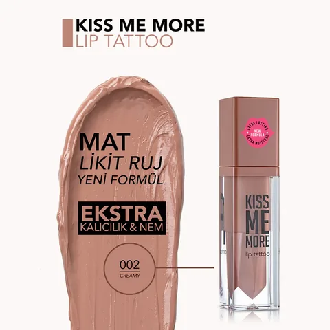 Flormar Kiss Me More Lip Tattoo No: 002 creamy
