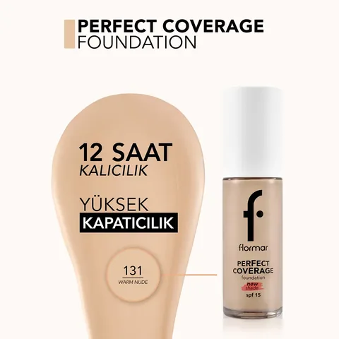 Фонд для лица Flormar Perfect Coverage 131 теплый нюд