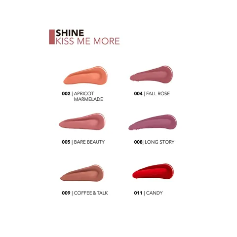 Flormar Shine Kiss Me More Long-lasting &amp; Shiny Finish Liquid Lipstick 004 fall Rose