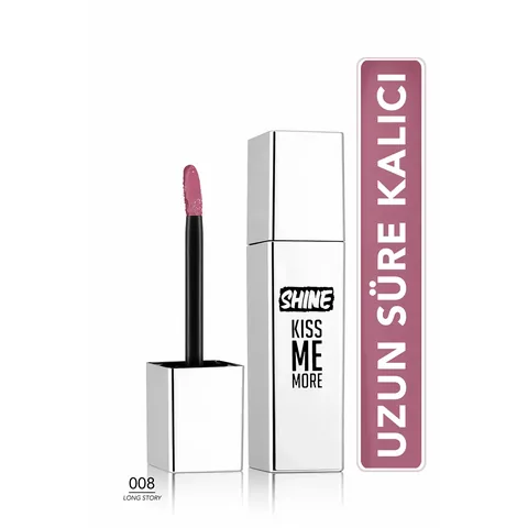 Flormar Shine Kiss Me More Long Lasting & Shiny Finish Liquid Lipstick 008 long Story