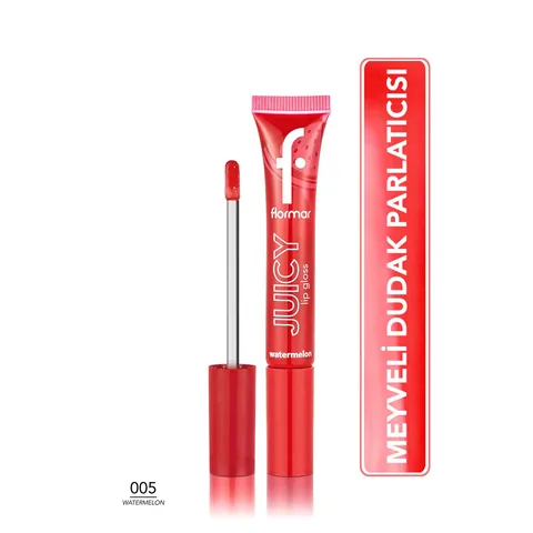 Flormar Juicy Natural Coloring Fruit Flavored Moisturizing Lip Gloss 005 watermelon