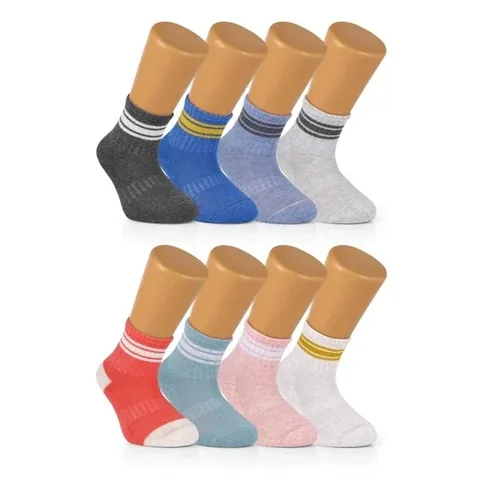 Gestreifte Baumwollsocken 8er-Pack