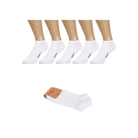 Ozzy Socks Men's 5-pack Seamless Cotton Ankle Socks White 40/44