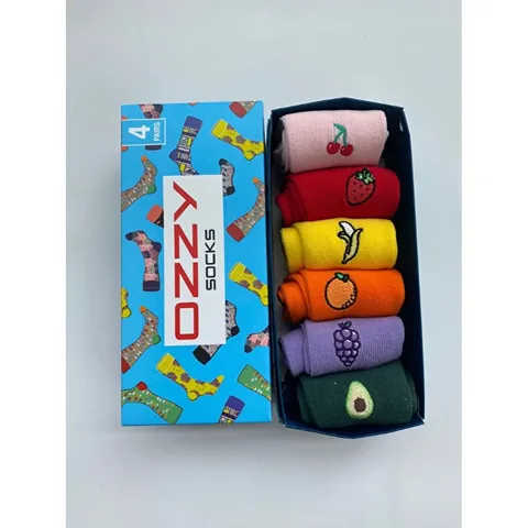 Ozzy Socks Women 6-pack Fruit Embroidered Socks 36/40