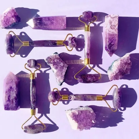 Pelcare Amethyst Gesichtsroller - Natürliches Anti-Aging Hautpflegewerkzeug