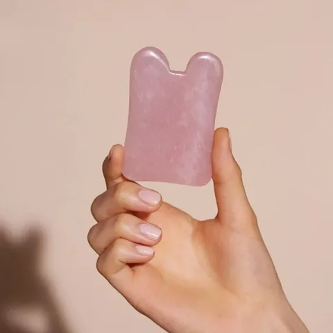 Pelcare Rosenquarz Quadrat Gua Sha Werkzeug für Gesichtsmasage