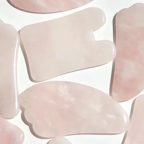 Pelcare Rosenquarz Quadrat Gua Sha Werkzeug für Gesichtsmasage