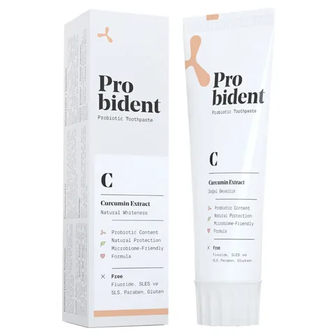 Probident Kurkuma Zahnpasta mit natürlichen Extrakten - 75ml