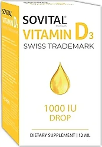 Sovital Vitamin D3 100 IU Tropfen - Unterstützt die Knochen- und Immun Gesundheit