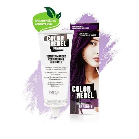 Color Rebel صبغة شعر شبه دائمة خالية من البارابين والأمونيا من كولور ريبيل لندن، بنفسجي، 100 مل