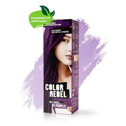 Color Rebel صبغة شعر شبه دائمة خالية من البارابين والأمونيا من كولور ريبيل لندن، بنفسجي، 100 مل