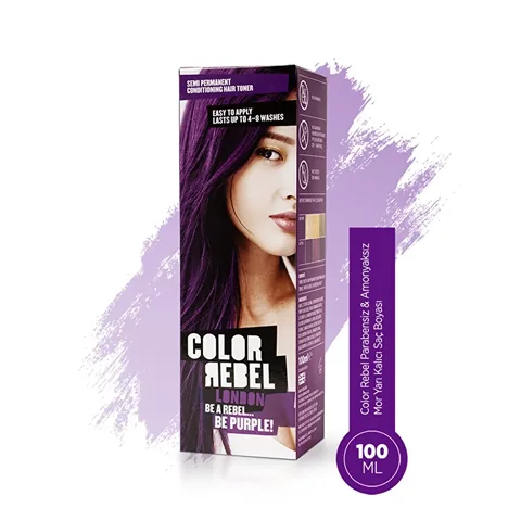 Color Rebel صبغة شعر شبه دائمة خالية من البارابين والأمونيا من كولور ريبيل لندن، بنفسجي، 100 مل