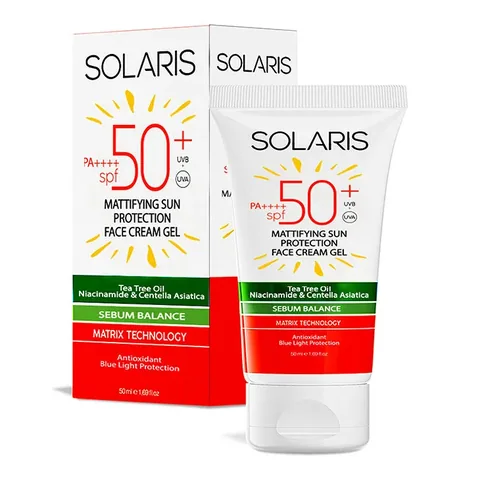 Solaris Spf 50 Sun Protective Mattifying Gel Face Cream 50 ml