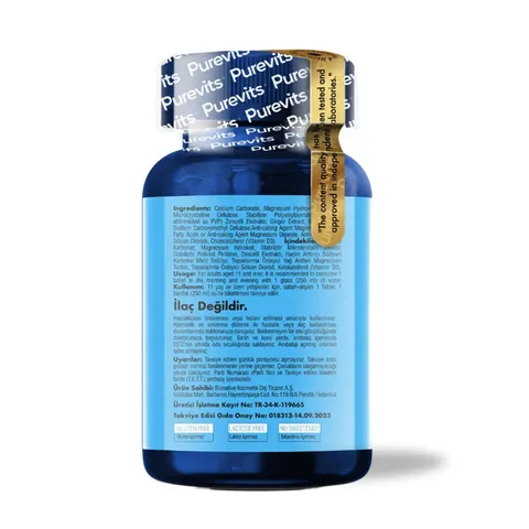 Purevits Calcium Magnesium Zinc+ Plus Vitamin D Food Supplement 60 capsules