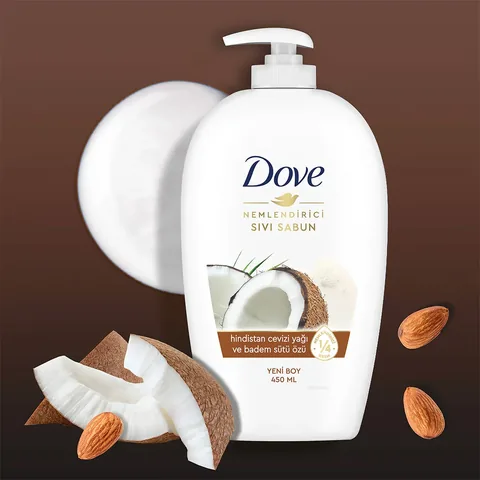 Dove Coconut Oil &amp; Almond Milk Extract Liquid Soap 450 ml