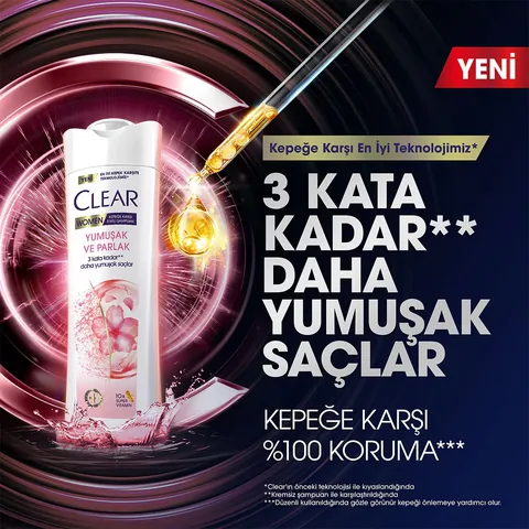 Clear Shampoo Soft Shine Cherry Blossom Essence & Keratin 350 ml
