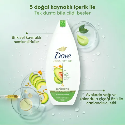 Dove Care By Nature Moisturizing Shower Gel Avocado Oil & Calendula Extract Revitalizing 450 ml