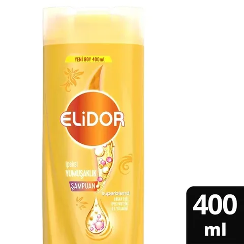 Шампунь для волос Elidor Superblend Уход за волосами Нежная мягкость Аргановое масло Шелковый протеин Витамин C 400 мл