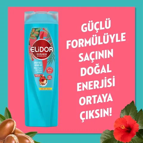 Elidor Nature's Energy Argan &amp; Hibiscus Shampoo 400ml