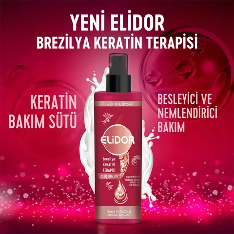 Elidor Liquid Hair Care Milk Brazilian Keratin Therapy 200 ml