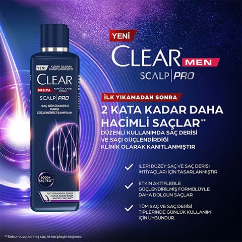 Clear شامبو كلير مين سكالب برو لتقوية فروة الرأس فعال ضد تساقط الشعر والقشرة 300 مل