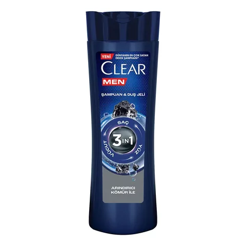 Clear Men 3-in-1 Aktivkohle Shampoo & Duschgel 350ml