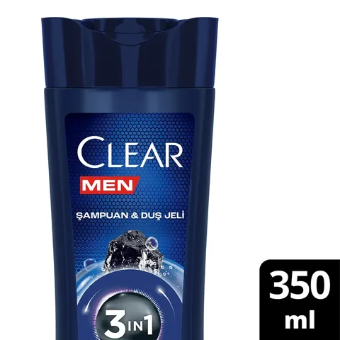 Clear Men 3-in-1 Aktivkohle Shampoo & Duschgel 350ml